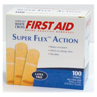Bandage Strips Adhesive Coating American White Cross 3/4x3" Tan LF 100/Bx, 12 BX/CA - Surgical Supplies NY